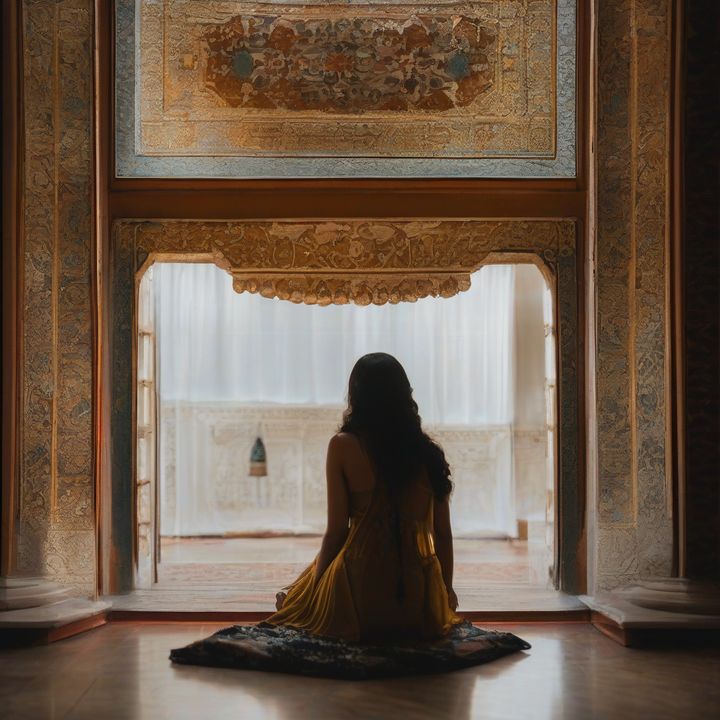 Woman speaking confidently at a self-worth seminar, audience listening intently.