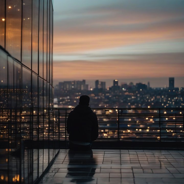 Person sitting alone, looking dejected, with hands on face.