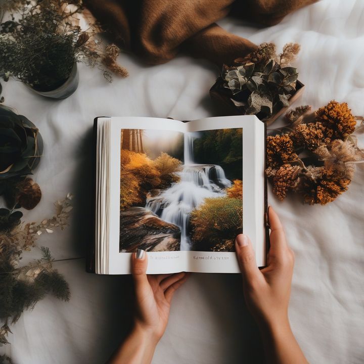 Woman writing in gratitude journal with smiling face.