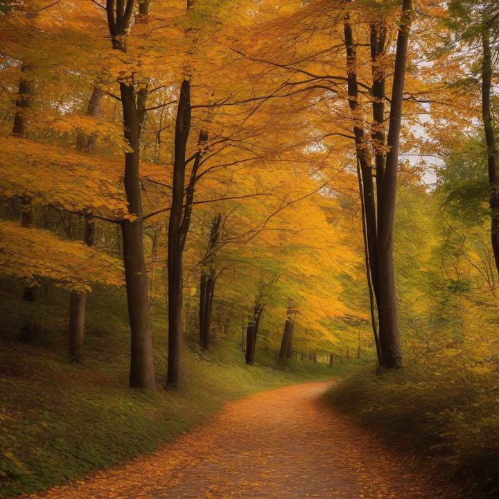 Fall leaves and pumpkins arranged with inspirational quote on wooden background.