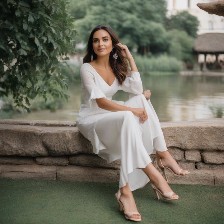 Person looking at another with discerning facial expression.