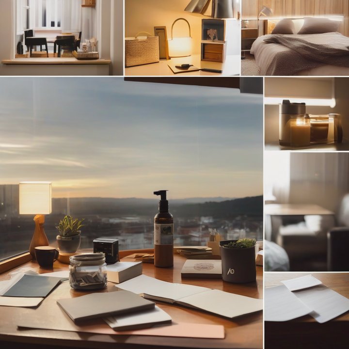 Sticky notes with motivational quotes on a morning desk.